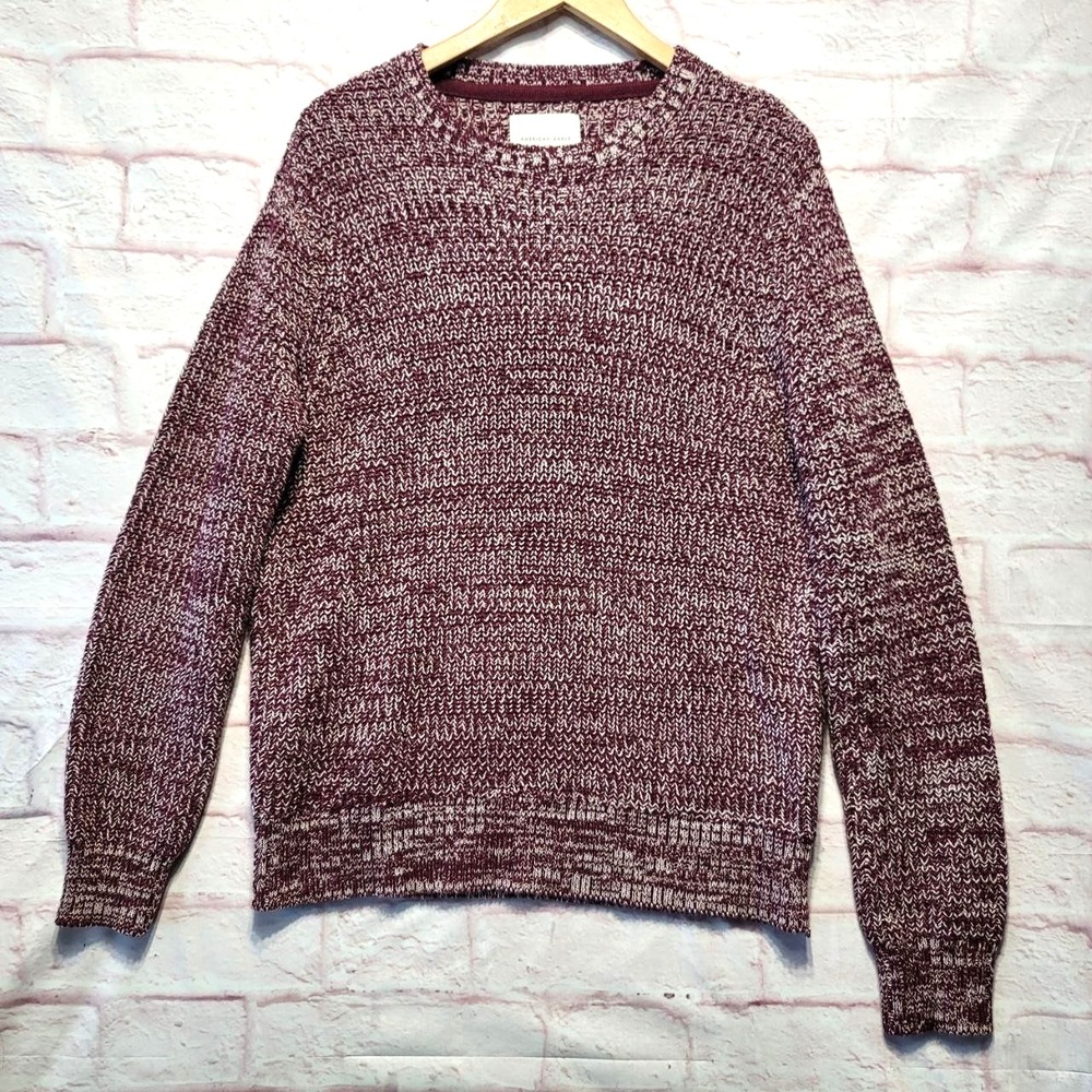 American Eagle Outfitters Sweater Mens Medium Red Marled Knit Crewneck‎ NWT